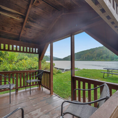 rustic cabins - exterior - back deck - waterfront